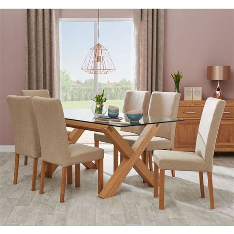casa toledo glass table  upholstered chairs dining set