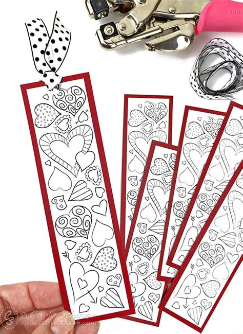 valentines day bookmarks printable