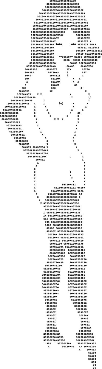 repeter la perspective interpretatif ascii art woman body compact effrayant marre