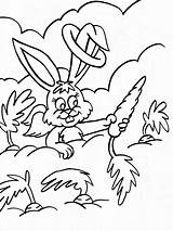 Carrot Coloring Rabbit Pages Carrots Bunny Lavender Coloringbay Angel Getcolorings Choose Board Clouds sketch template