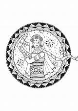 Bollywood Coloring Adults Pages Rachel India Mandala Girl Dancing Adult Justcolor Nggallery sketch template