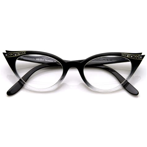 vintage 1950 s womens cat eye clear lens glasses 8783 cat eye glasses