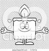Mascot Candle Hug Wanting Loving Outlined Coloring Clipart Cartoon Vector Cory Thoman sketch template