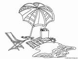 Coloring Beach Pages Umbrella Printable Popular sketch template