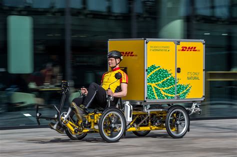 dhls cubicycle takes   streets  almere post parcel