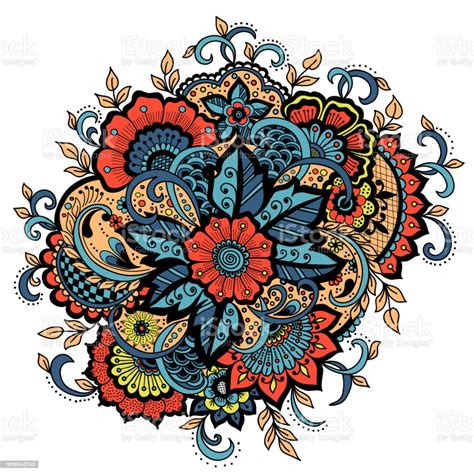 vector illustration of mehndi ornament traditional indian style