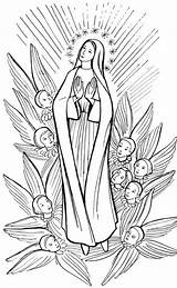 Assumption Virgin Blessed Catholic sketch template