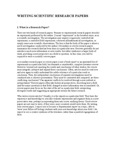 write  scientific review paper