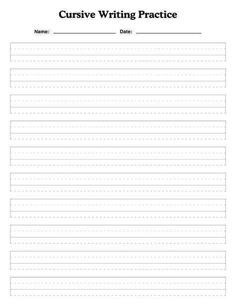 cursive writing practice sheets    printable templates