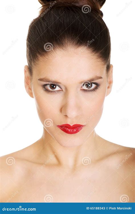 Beautiful Topless Woman With Make Up Stock Image Image Of Healthy