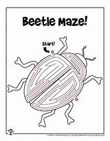 Bug Kids Printable Mazes Maze Beetle Key sketch template