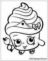 Cupcake Queen Shopkins Pages Color Coloring sketch template