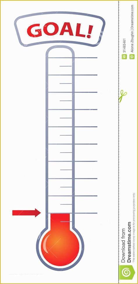 printable goal thermometer template heritagechristiancollege