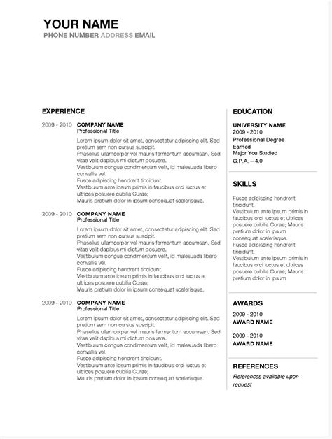 job winning resume templates  microsoft word apple pages