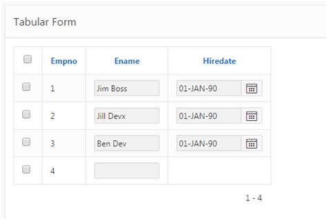 oracle making  tabular form dynamic stack overflow