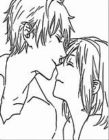 Coloring Anime Pages Boy Girl Couple Boys Awesome Couples Drawing Kissing Printable Chibi Cute Color Manga Cool Cuddling Girls Print sketch template