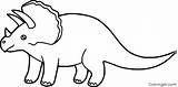 Triceratops Coloring Pages Printable Dinosaur Easy Print Cartoon Baby Drawing sketch template