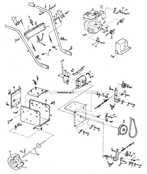 bolens  parts list  diagram   ereplacementpartscom