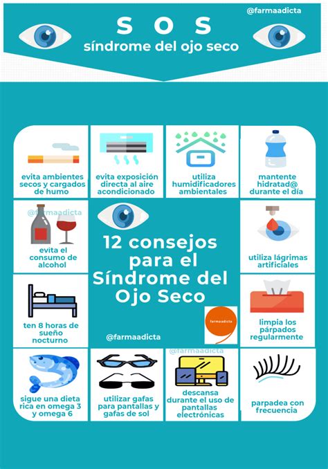 12 consejos para el síndrome del ojo seco infografia infographic