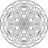 Coloring Pages Adults Valentines Heart Circle sketch template