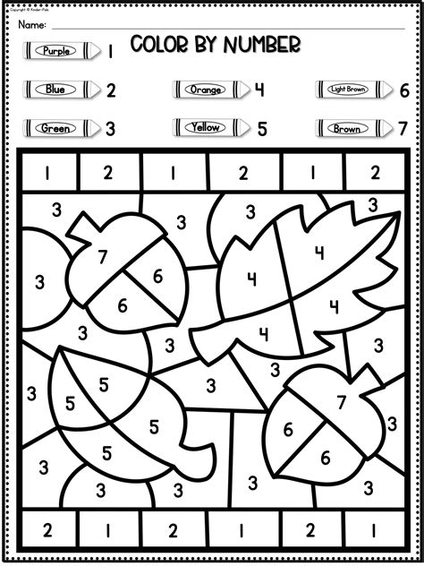 color  number fall coloring pages numbers   recognition