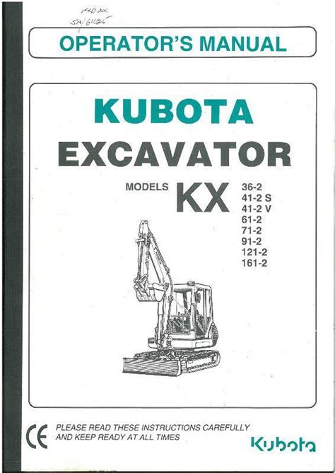 kubota excavator kx  kx  kx  operators manual ebay