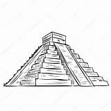 Pyramid Aztec Mayan Drawing Tattoo Maya Vector Dibujo Getdrawings Piramide Pirámide Pyramids Temple Drawn sketch template