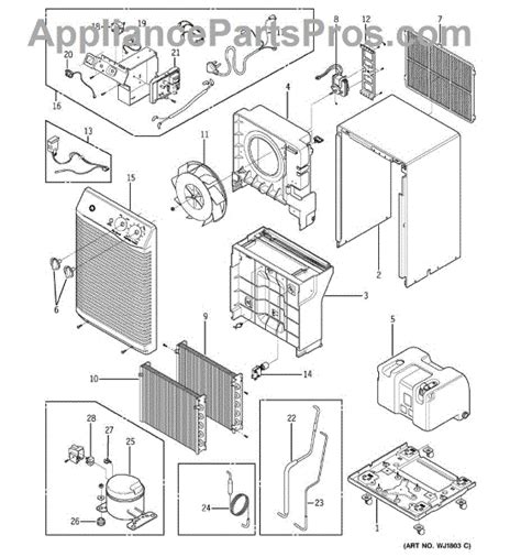 parts  ge ahglcg dehumidifier parts appliancepartsproscom