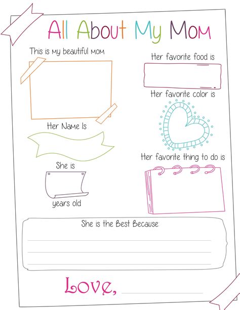 mom worksheet  ideal  young kids  haven
