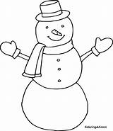 Snowman Coloring Pages Simple Printable Christmas Easy Arms sketch template
