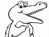 Alligator Crocodile Coloring Pages Cute Cartoon Baby Outline Face Mouth Color Printable Drawing Template Croc Awesome Sheet Getcolorings Getdrawings Coloringbay sketch template