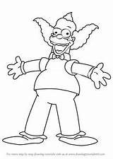 Simpsons Krusty Wiggum Drawingtutorials101 Simpson Clancy Payaso Simsons sketch template