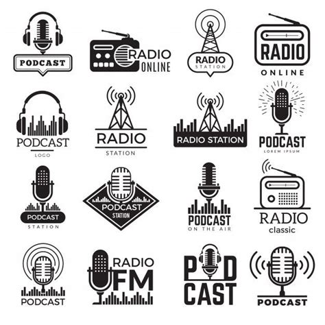 premium vector radio station logo  studio podcast speaker