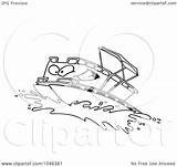 Pontoon Boat Outline Cartoon Clip Character Royalty Illustration Toonaday Rf Leishman Ron Clipart sketch template