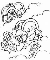 Coloring Heaven Angel Boy Printable Kids Pages Girl Baby Flowers Angels Color Ecoloringpage Getcolorings Print sketch template