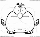 Bored Pudgy Bird Outlined sketch template