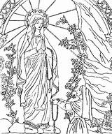 Lourdes Vierge Immaculate Bernadette Dame Notre Virgen Nd Kleurplaten Jungfrau Coloriages Sacred Assomption Rosary Feast Maagd Volwassenen Vrouw Lieve Genevieve sketch template