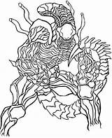 Coloring Predator Xenomorph Movie Aliens Boyama Kitapları Avp sketch template