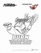 Turbo Coloring Pages Burn Sheets Printable Colouring Activity Worksheets Movie Giveaway Kids Available Alphabet Plus Fheinsiders Racing Stores Now Tweet sketch template