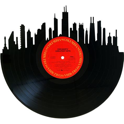 chicago skyline chicago band vinyl record art records redone