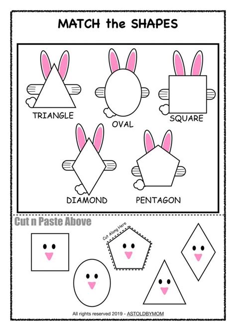 bunny theme shapes activities shape posters astoldbymom