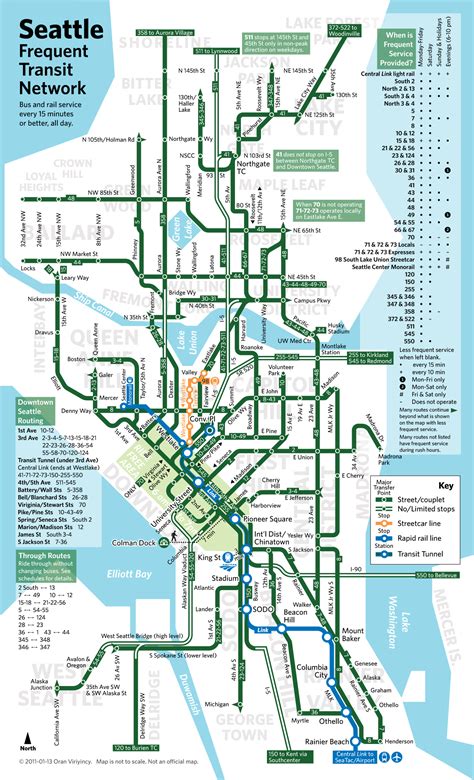 seattle frequent transit map seattle transit blog