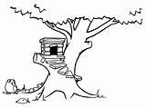 Tree Treehouse Template Bestcoloringpagesforkids sketch template