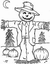 Scarecrow Coloring Pages Printable Scarecrows Kids Halloween Pumpkin Color Fun Fall Preschool Print Colouring Cute Sheets Template Thanksgiving Activity Adults sketch template