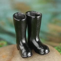 scale miniature black boots christmas miniatures