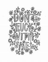 Swear Rude Mess Sentiments Colorings Designkids sketch template