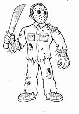 Jason Freddy Coloring Vs Pages Krueger Template Printable Drawing Voorhees sketch template