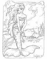 Mermaid Coloring Pages Printable Sheets Adults Colouring Kids Mermaids Print Adult Ariel Realistic Drawing H2o Beautiful Book Color Little Delirious sketch template