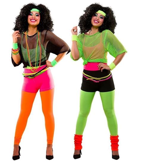 ladies 80s 1980s neon fancy dress dance hen party costume ra ra s hot