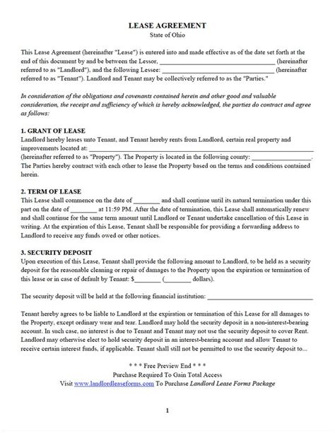 ohio residential lease agreement lease agreement lease agreement